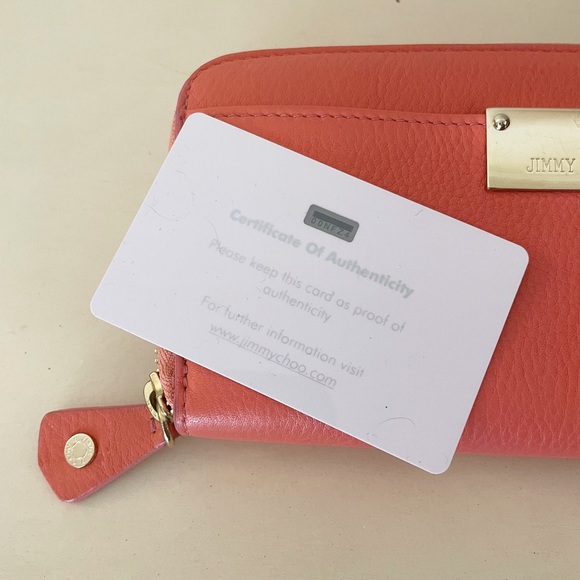 Jimmy Choo | Pippa Long Wallet in Coral - Picture 8 of 10